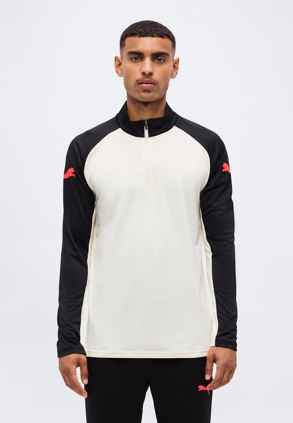 Puma INDIVIDUALLIGA 1/4 ZIP - Long sleeved top - sugared almond/ultra red/black