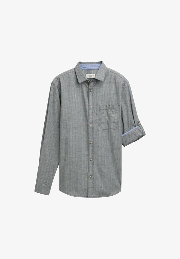 TOM TAILOR Shirt - navy sraight structure