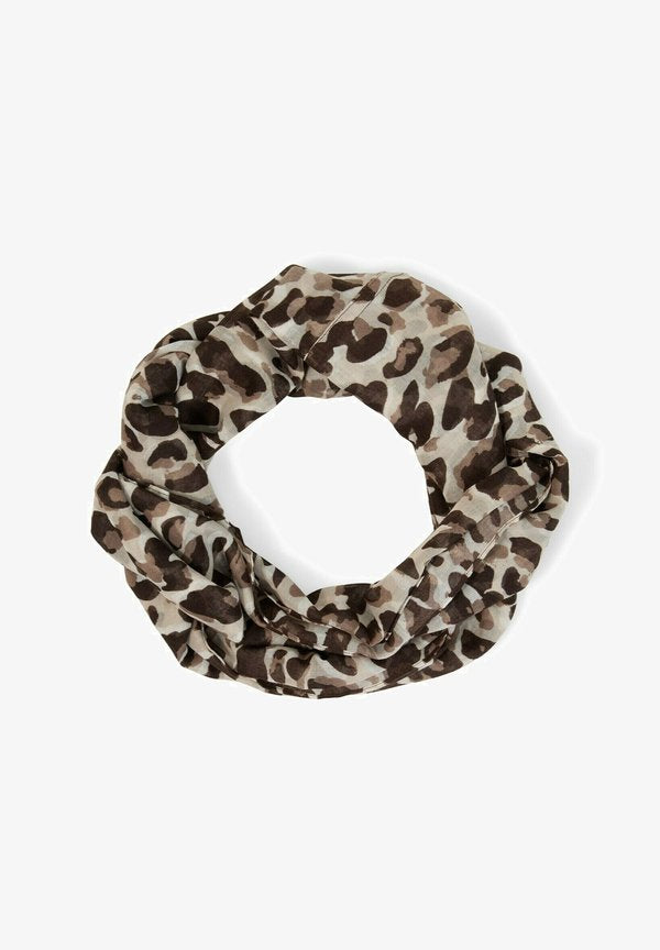 TOM TAILOR TOM TAILOR ACCESSOIRE LOOP-SCHAL MIT MUSTER - Snood - brown beige leo print