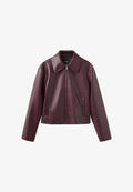 Mango ADULT - Faux leather jacket - bordeaux