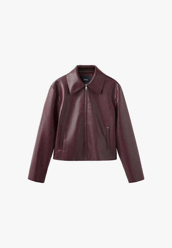 Mango ADULT - Faux leather jacket - bordeaux