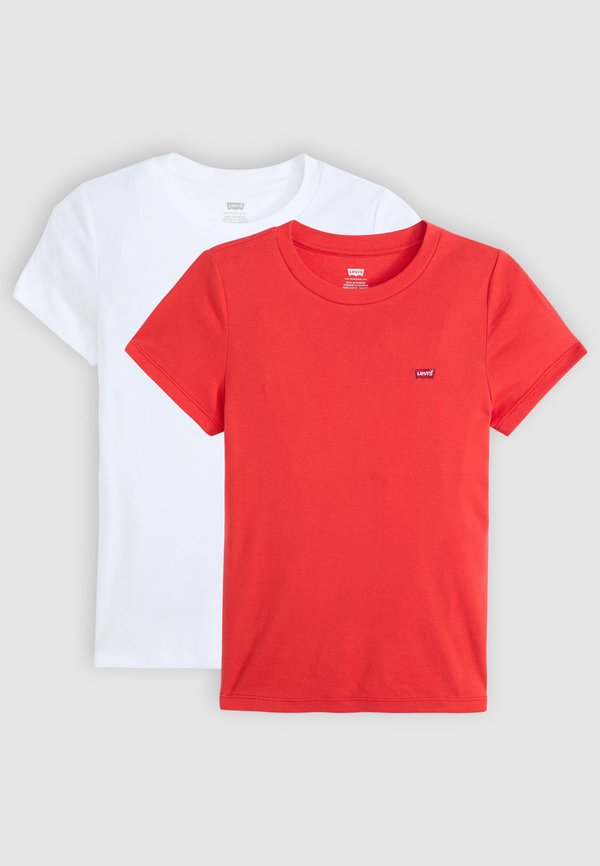 Levi's® ESSENTIAL TEE 2 PACK - Basic T-shirt - white/poppy red
