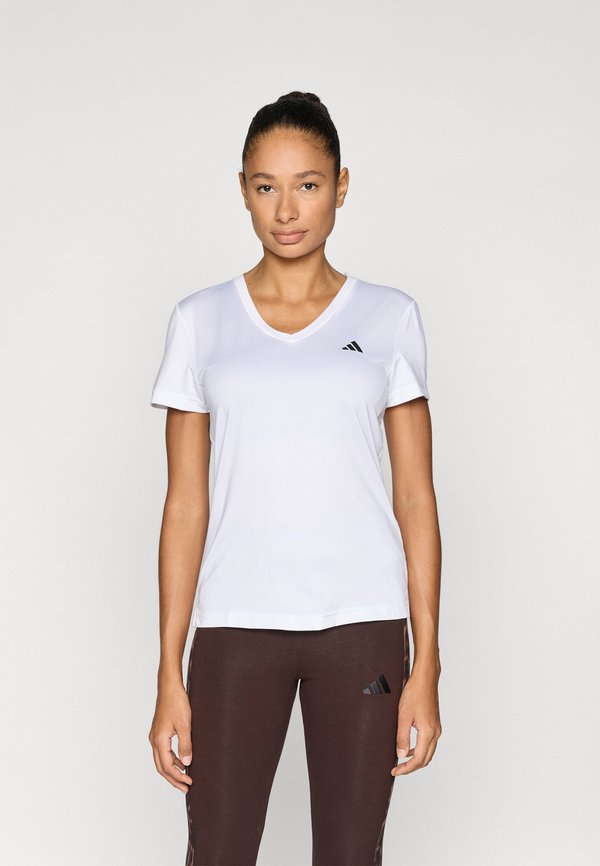 adidas Performance WORKOUT ESSENTIALS V NECK - Sports T-shirt - white