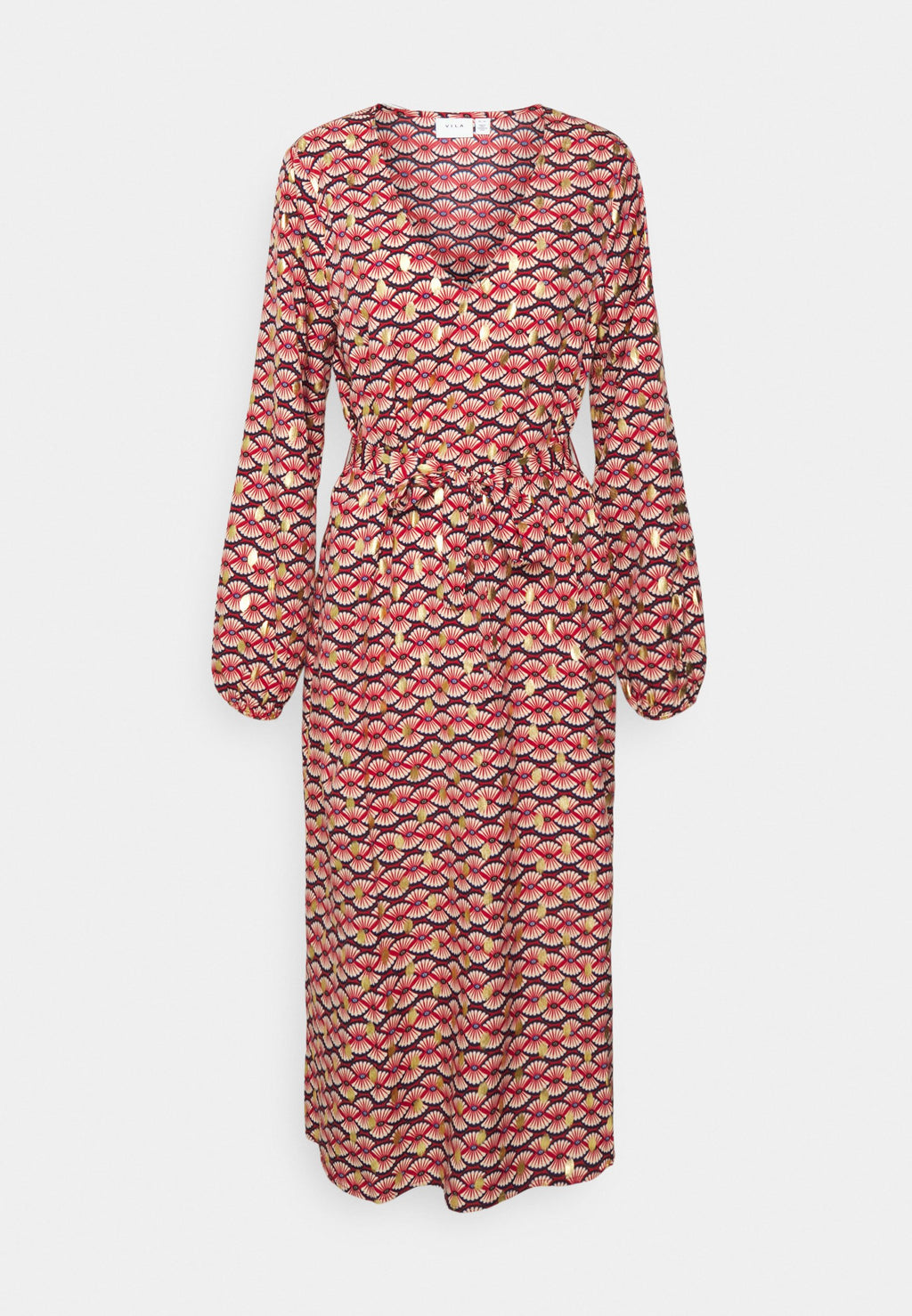 VILA VIZINO MIDI V NECK DRESS
