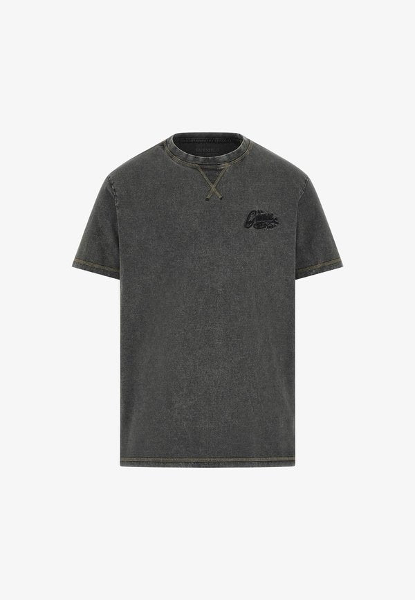 Guess LOGOSTICKEREI - Print T-shirt - grau