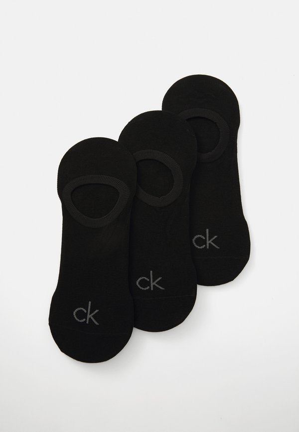 Calvin Klein Underwear MEN FOOTIE HIGH CUT 3 PACK - Invisible socks - black