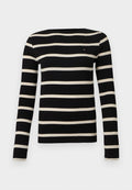 Tommy Hilfiger RIBBED SLIM BOAT NECK LONG SLEEVE T-SHIRT - Long sleeved top - black/calico