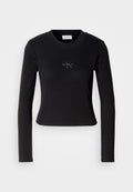 Calvin Klein Jeans LS MONOLOGO BABY TEE - Long sleeved top - black