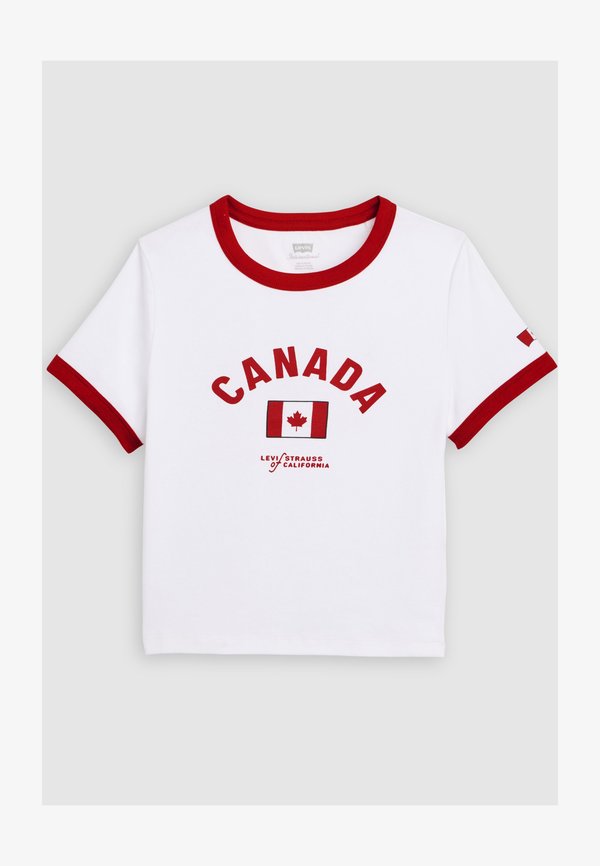 Levi's® FOOTBALL RINGER - Print T-shirt - white/red