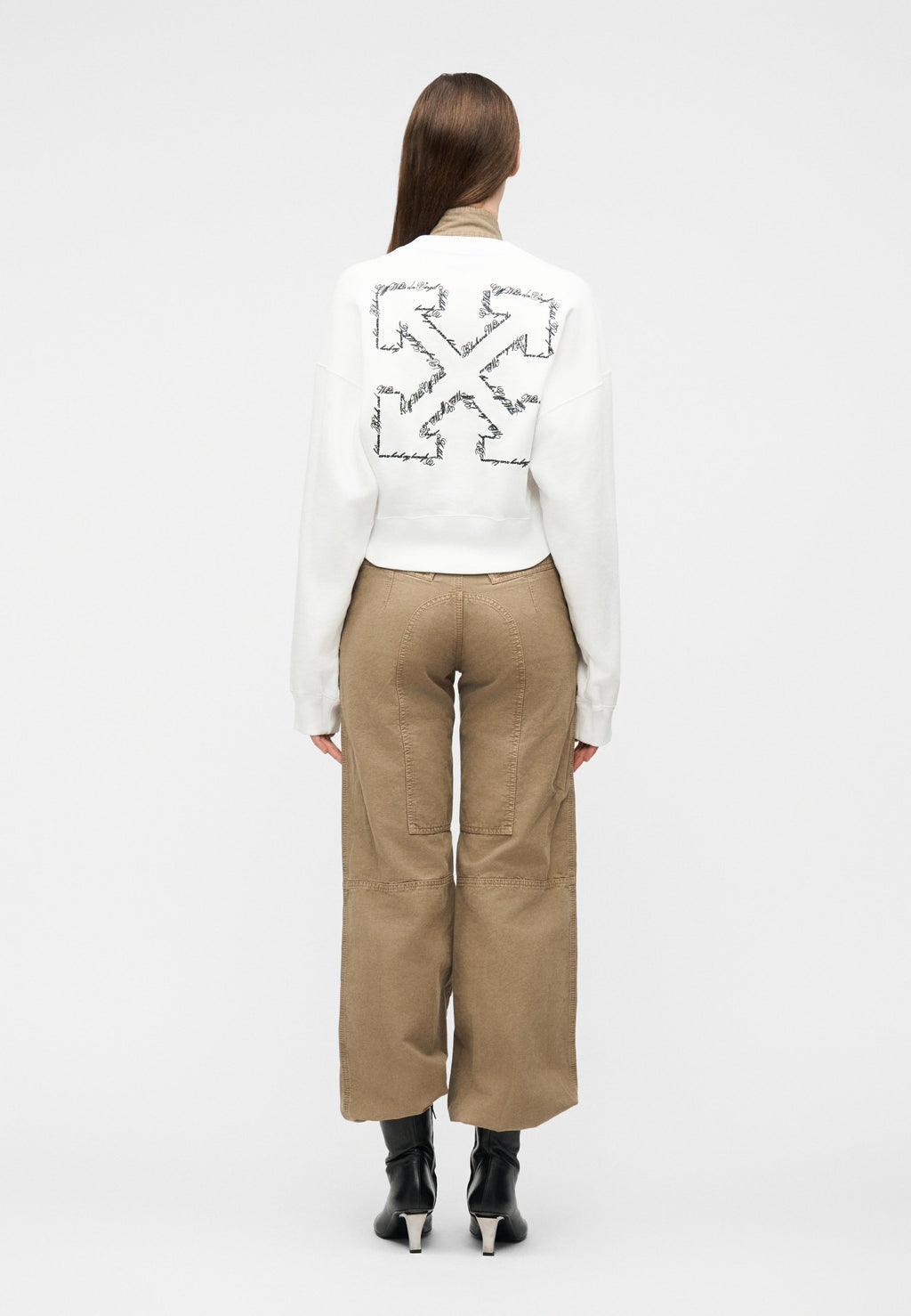 OFF-WHITE ARROW SCRIPT CROP CREW