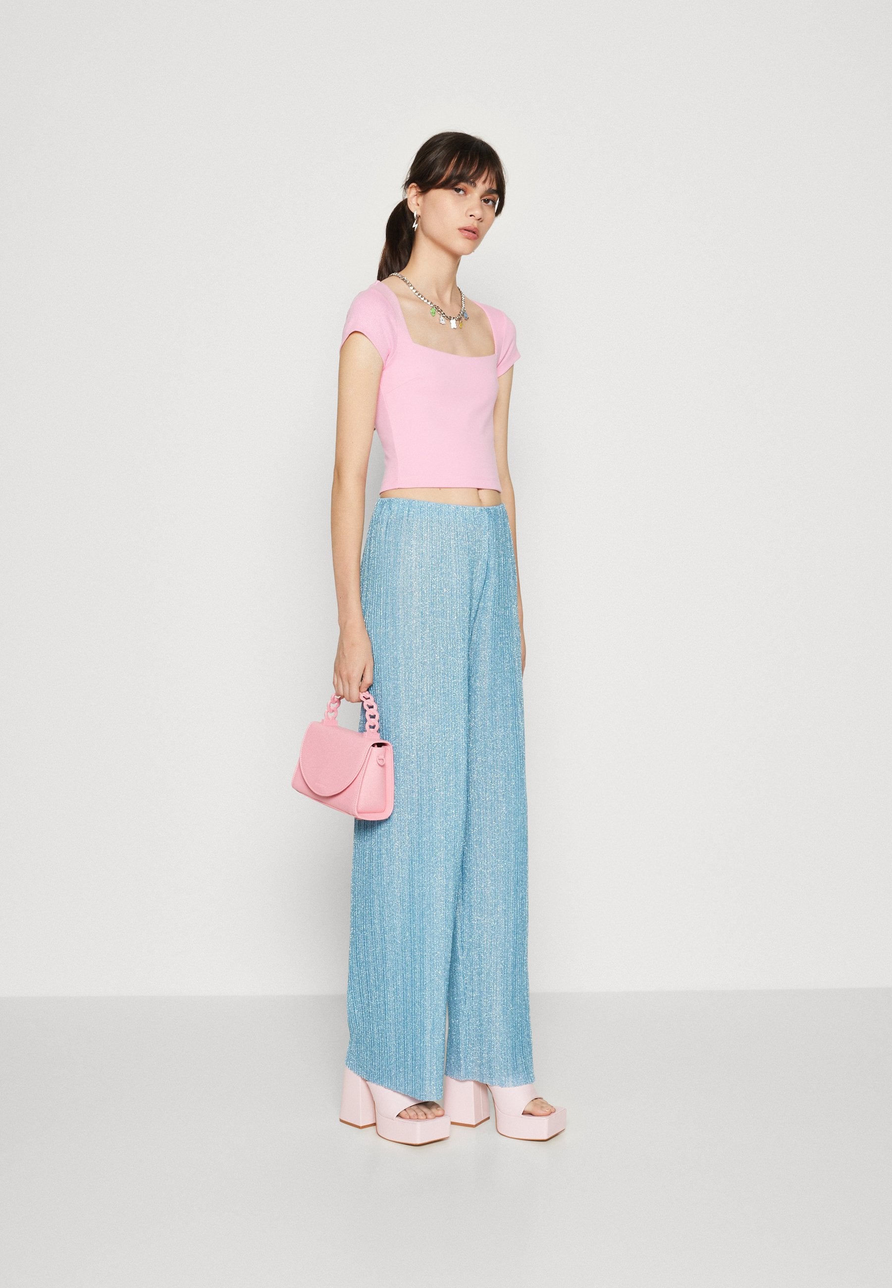 Gina Tricot WIDELEG GLITTER TROUSERS