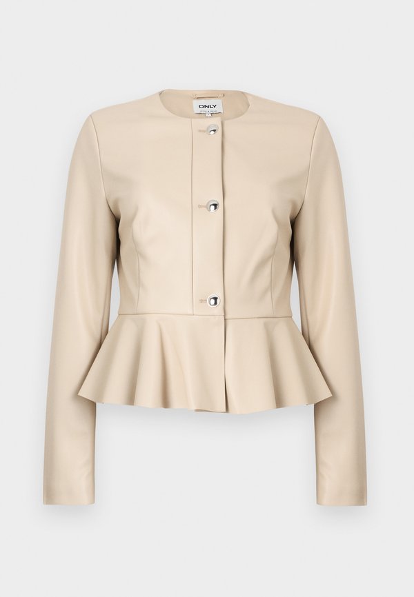 ONLY ONLVERONA PEPLUM JACKET - Faux leather jacket - peyote