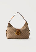 Guess CAMDEN SHOULDER BAG - Handbag - latte/cognac