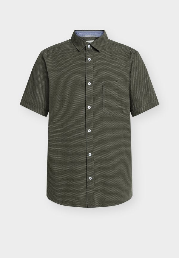 TOM TAILOR STRUCTURED SHIRT - Shirt - deep leaf green dot structure