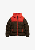 Superdry & Co BLOCK HOODED PUFFER - Winter jacket - slate brown