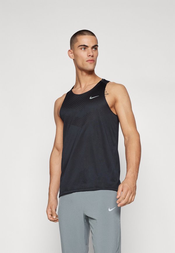 Nike Performance STRIDE TANK - Top - black/silver-colored