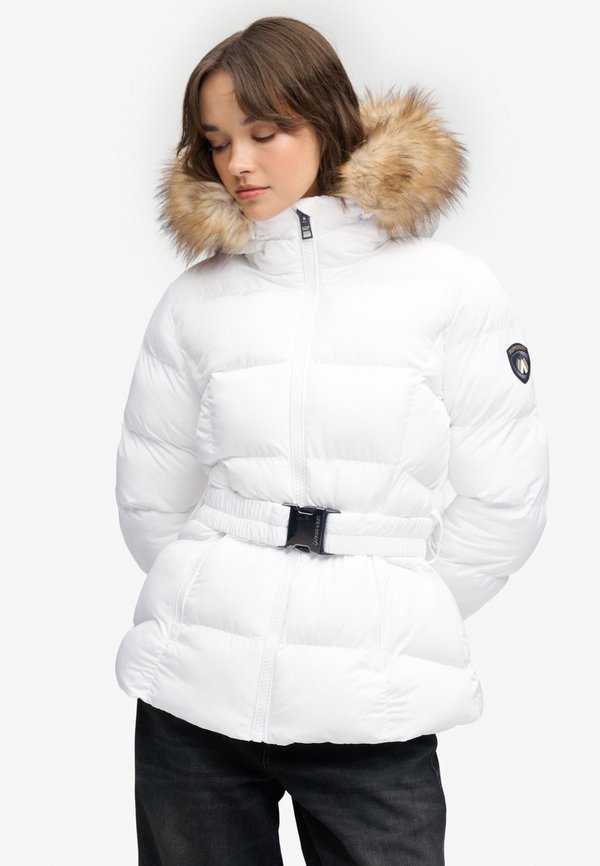 Superdry & Co FUJI BELTED PUFFER  - Winter jacket - bright white