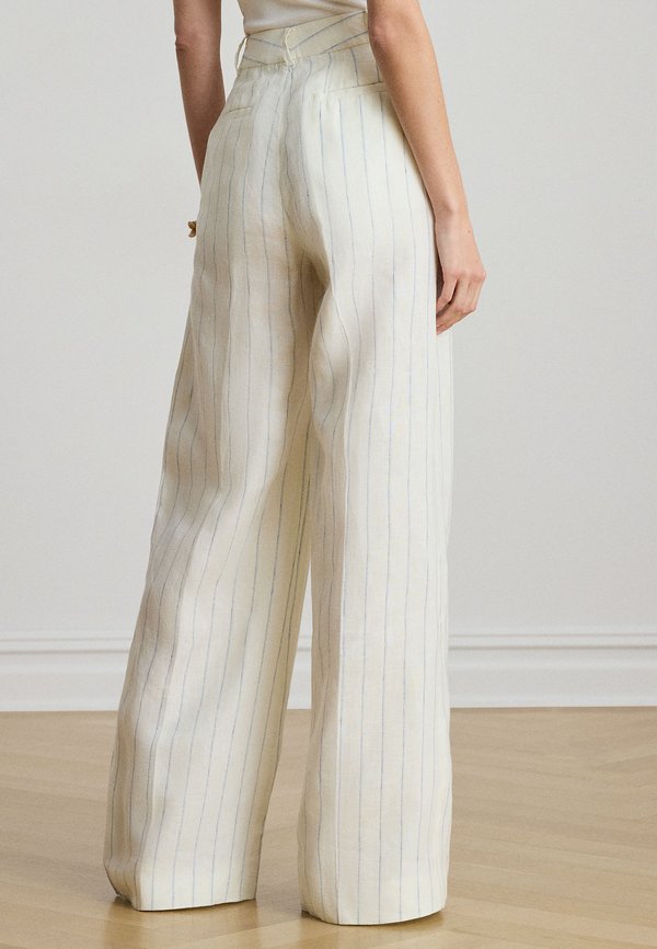 Lauren Ralph Lauren STRIPED LINEN WIDE-LEG PANT