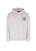 Hellbeige Kapuzenpullover mit dem Frontaufschrift "The Future Surf Society" in Schwarz auf der linken Brustseite, lockere Passform sowie gerippte Bündchen und Saum.