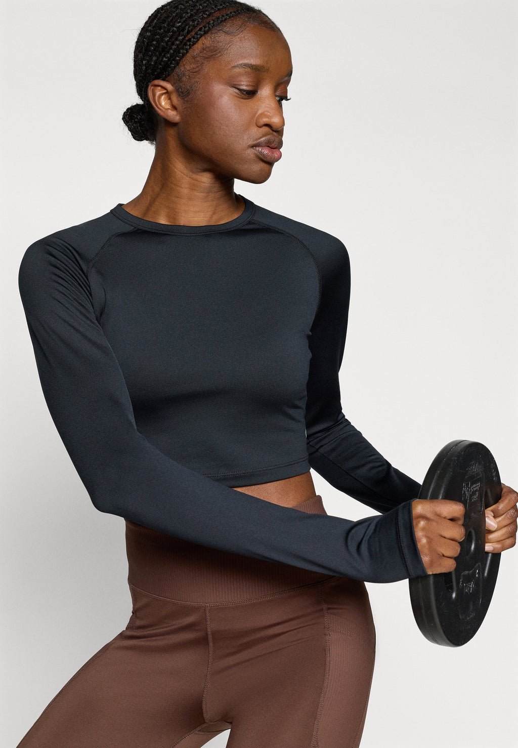Even&Odd active ESSENTIAL CROPPED LONG SLEEVE TOP WITH THUMB HOLES