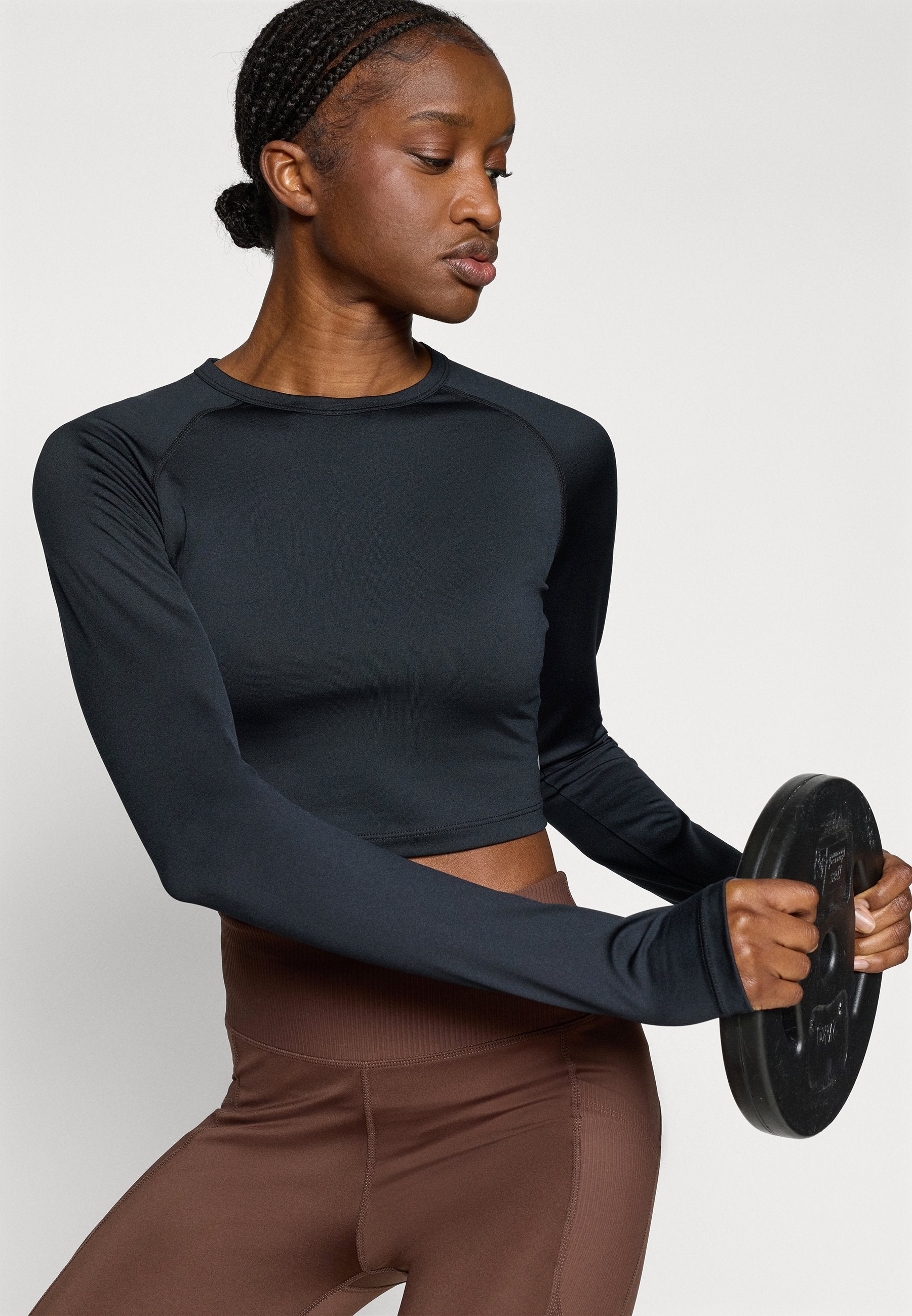 Even&Odd active ESSENTIAL CROPPED LONG SLEEVE TOP WITH THUMB HOLES