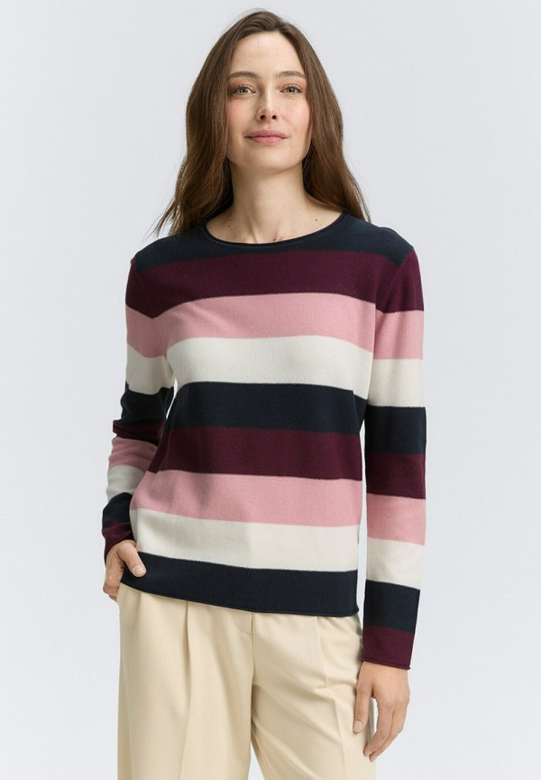 TOM TAILOR Jumper - big rose knit stripe