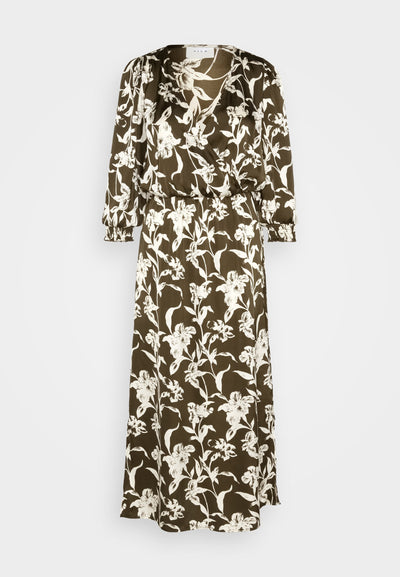 VILA VIJILIA SIRI 3/4 FAKE WRAP MIDI DRESS