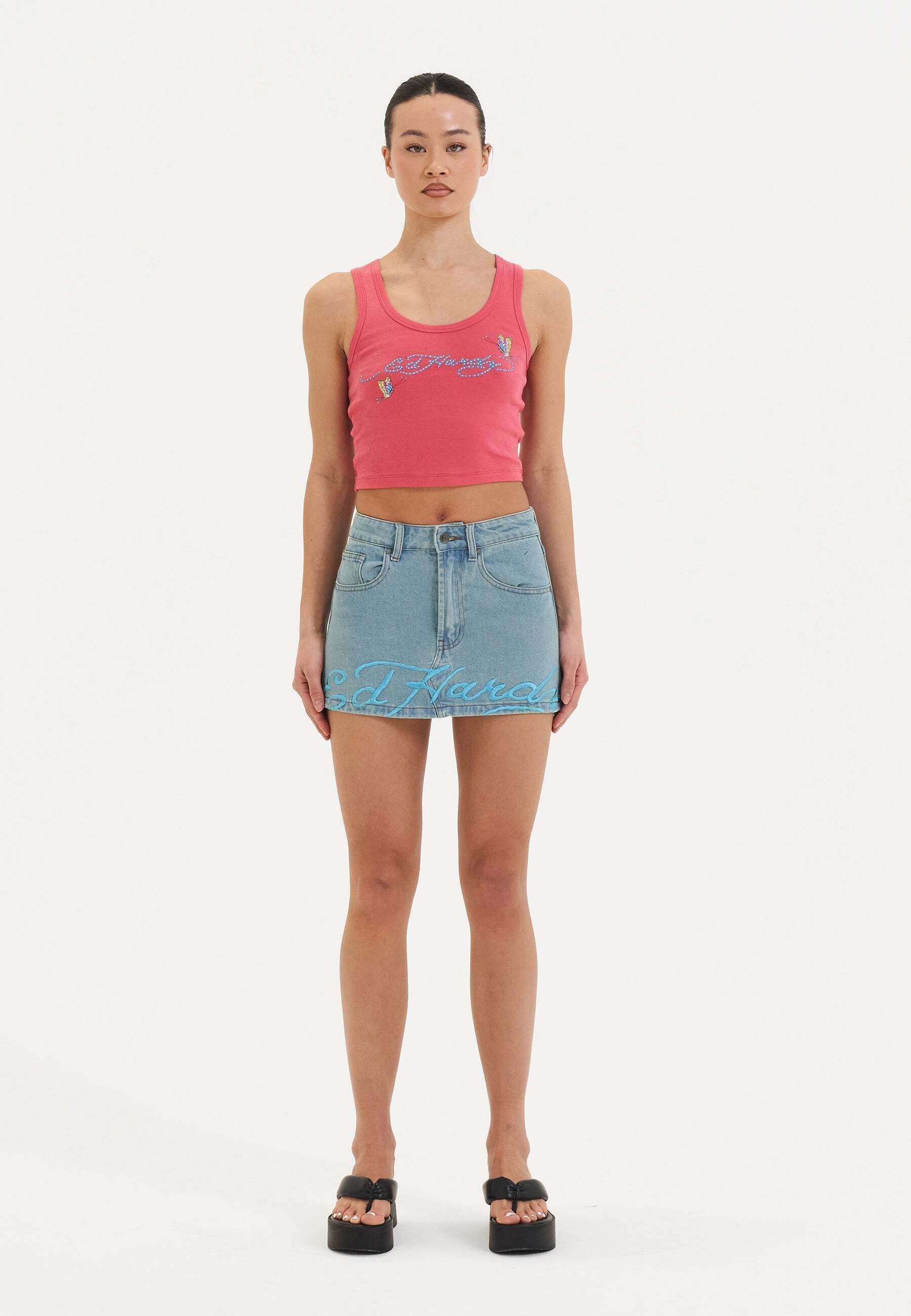 Ed Hardy PARTY RHINESTONE CROPPED