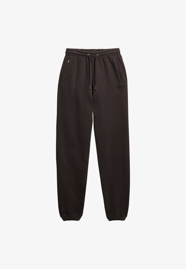 Superdry & Co ESSENTIAL LOGO CUFFED JOGGERS - Tracksuit bottoms - bison black