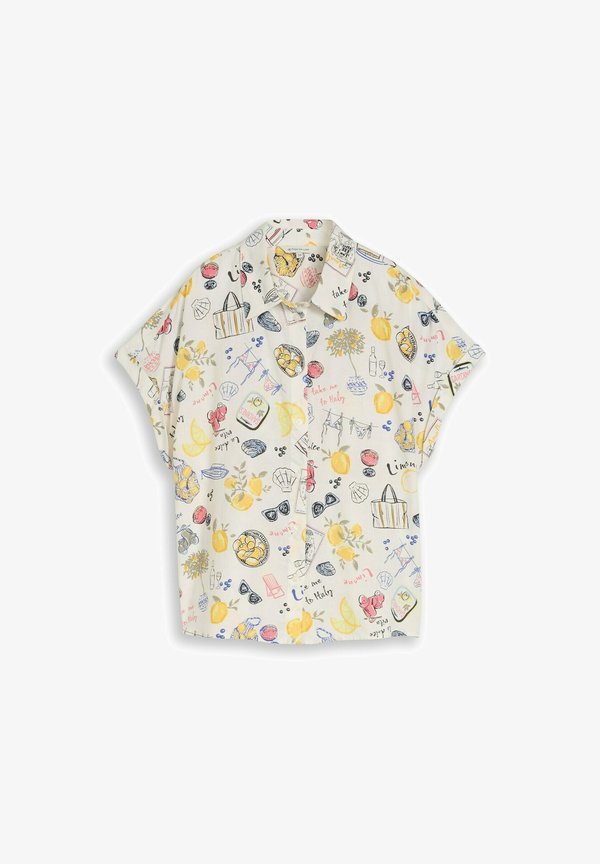 TOM TAILOR Button-down blouse - summerly lemon print