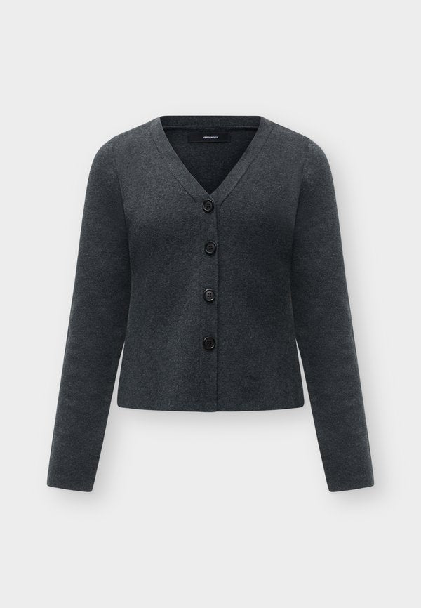 Vero Moda VMMILLE V NECK  - Cardigan - dark grey melange