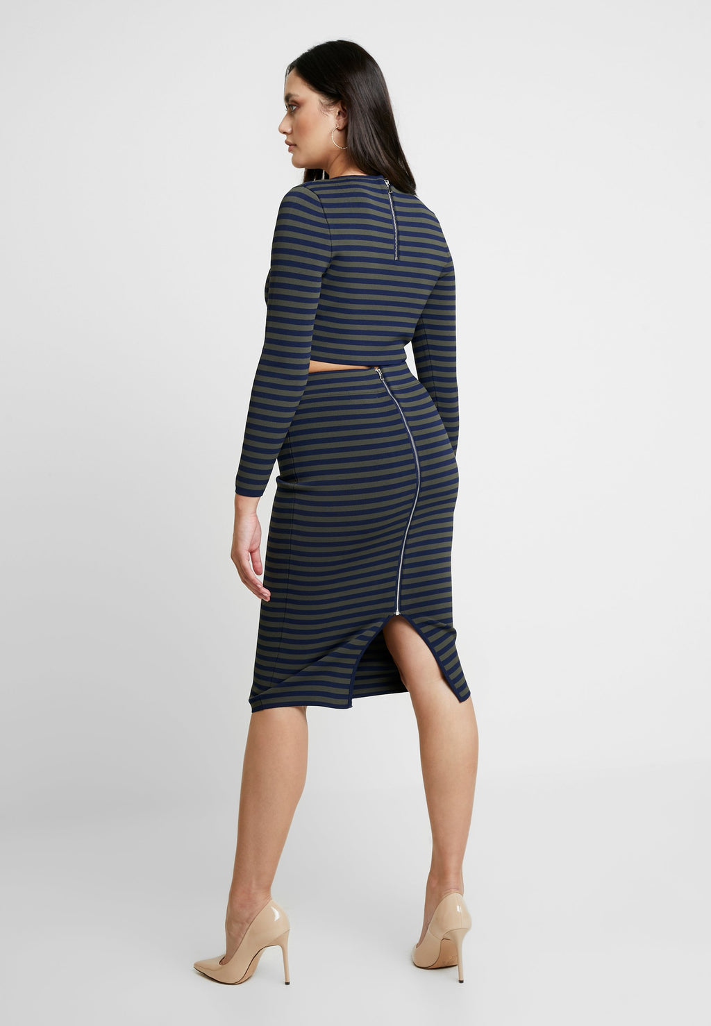 Good American LONG SLEEVE STRIPE CROP