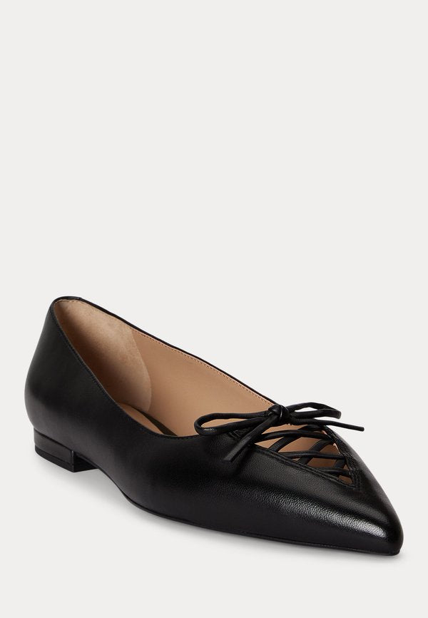 Lauren Ralph Lauren LONDYN LACE-UP NAPPA LEATHER BALLET FLAT