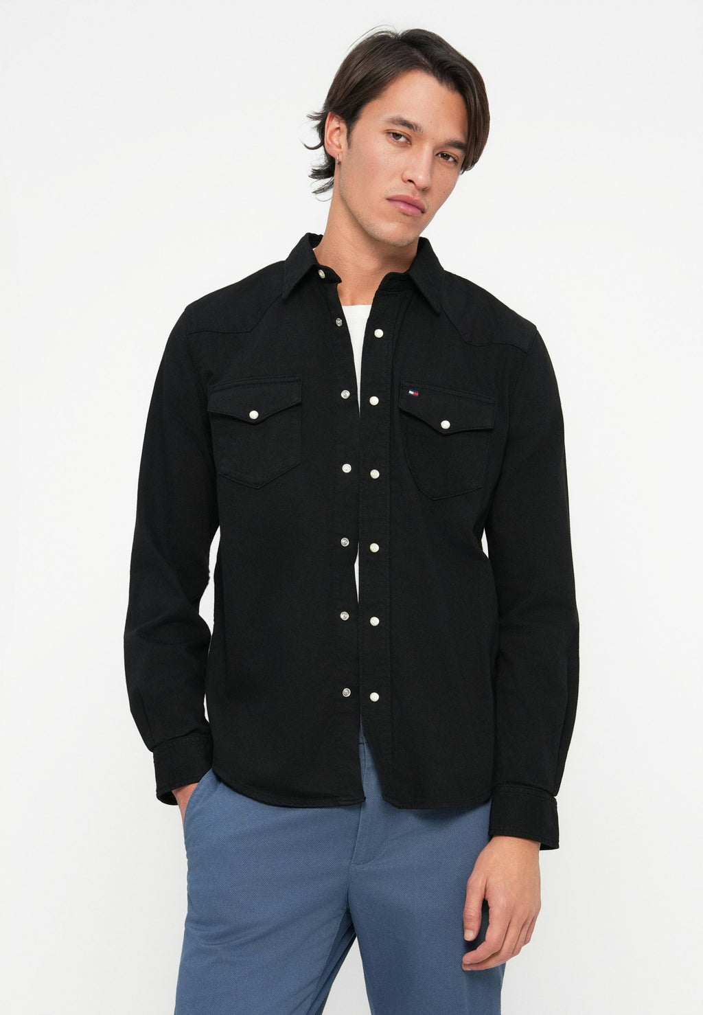 REGULAR FIT WASHED DENIM SHIRT Media 5