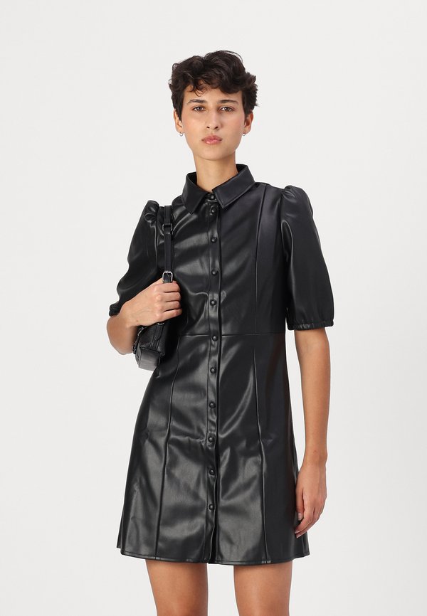 Vero Moda VMSIGGI SHIRT SHORT DRESS - Shirt dress - black