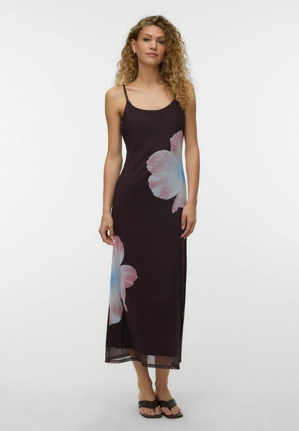Vero Moda DRESS VMLIA LONG DRESS - Day dress - chocolate brown