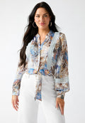 Guess LS ZAHARA TIE FRNT TOP - Blouse - pmrx leopard tropical