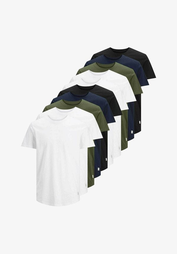 Jack & Jones 10 PACK - Basic T-shirt - weiß grün blau schwarz