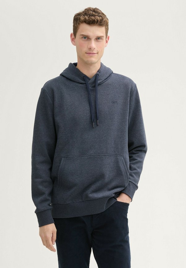 TOM TAILOR IN MELANGE OPTIK - Hoodie - sky captain blue white melange