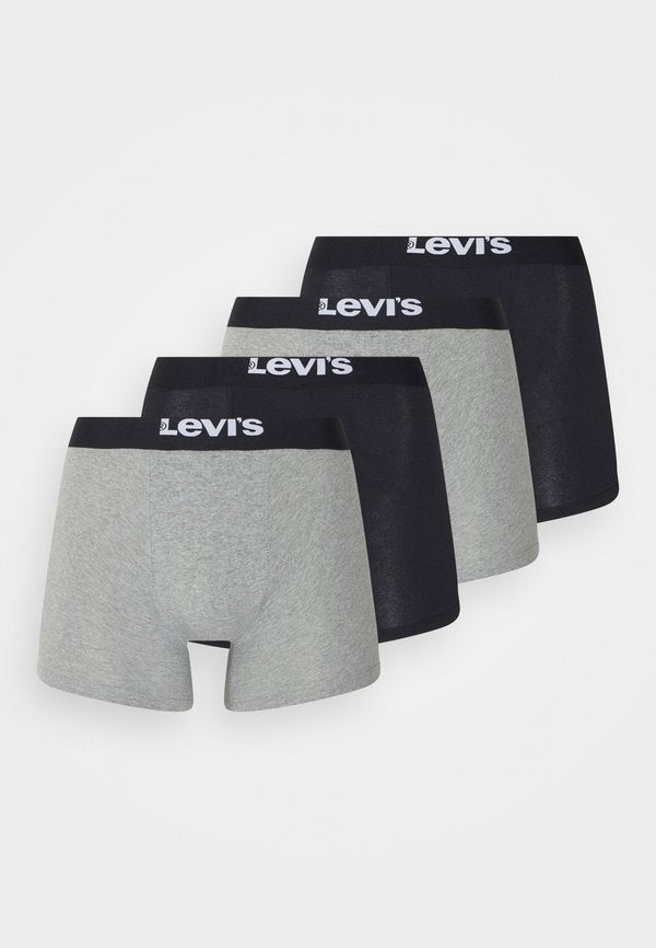 Levi's® MEN SOLID BASIC BOXER BRIEF 4 PACK - Boxer briefs - black/grey melange