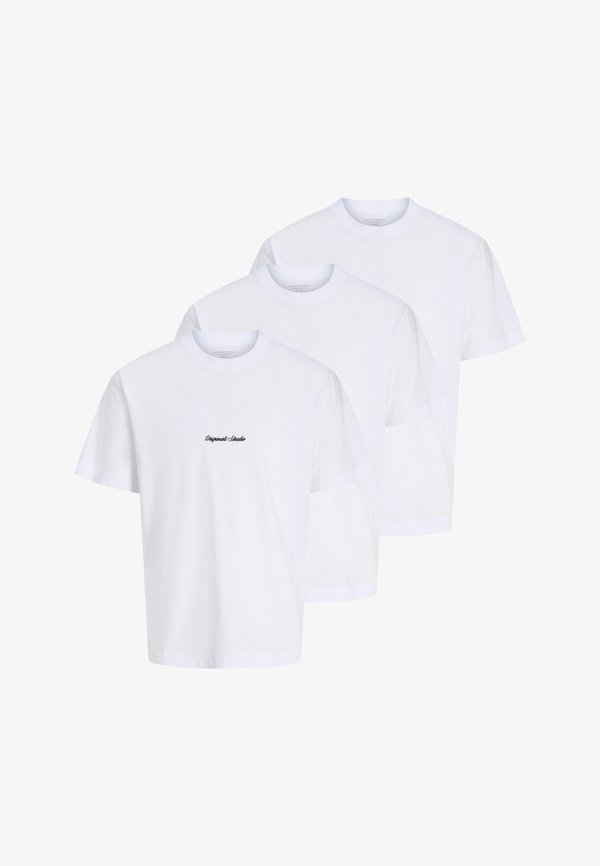 Jack & Jones 3 PACK - Basic T-shirt - bright white
