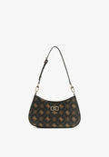 Guess EMELIE LOGO TOP ZIP SHOULDER  - Handbag - espresso logo