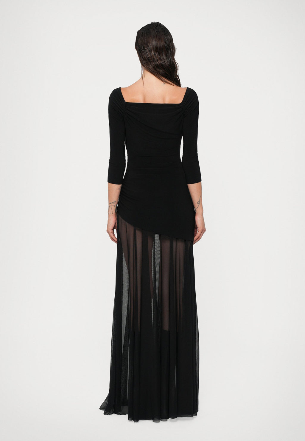 Norma Kamali OFF SHOULDER SWEETHEART COMBO FLARED GOWN