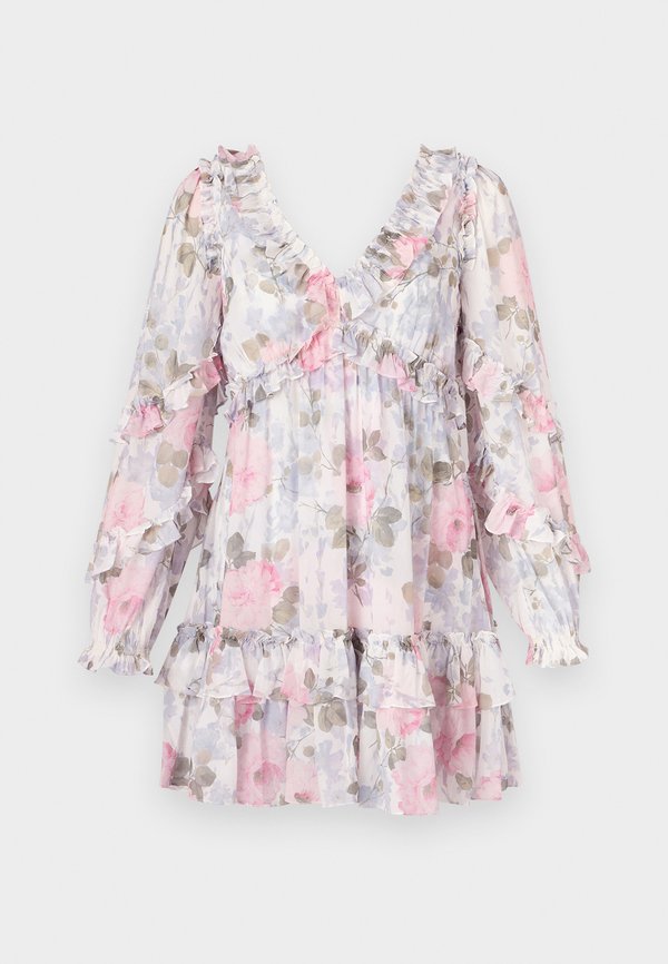 Needle & Thread EXCLUSIVE CAMILLES GARDEN CHIFFON LONG SLEEVE MICRO MINI DRESS