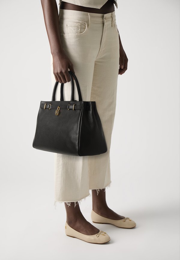 Tommy Hilfiger THE AMERICAN ICON LEATHER TOTE BAG - Handbag - black