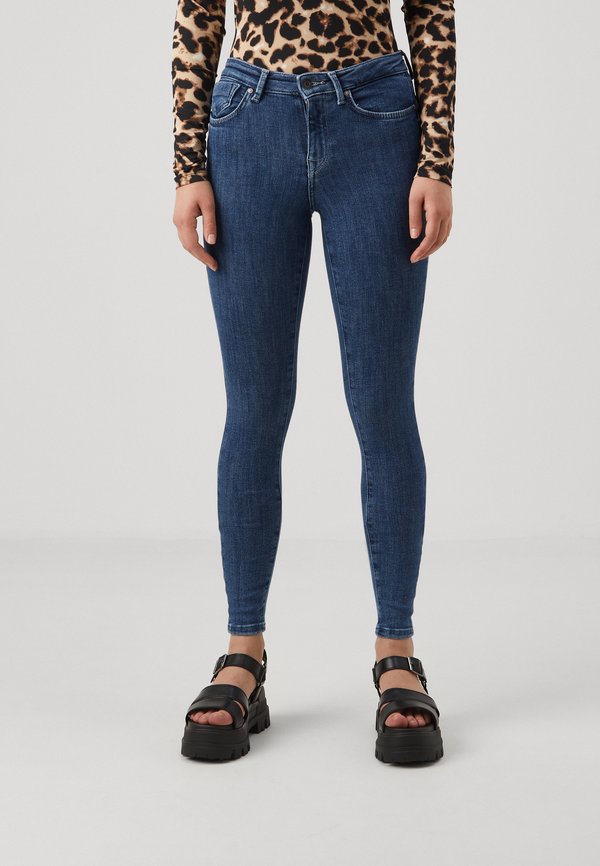 ONLY ONLPOWER LIFE MID PUSHUP - Jeans Skinny Fit - dark blue denim