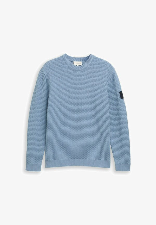 TOM TAILOR MIT RUNDHALSAUSSCHNITT - Jumper - faded denim blue