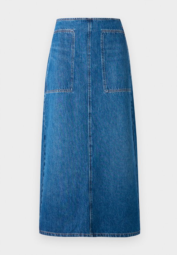 Tommy Hilfiger LONG MIDI SKIRT - Denim skirt - flo
