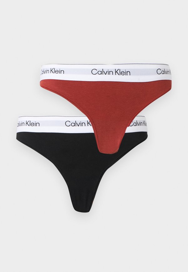 Calvin Klein Underwear 2 PACK ICON - Thong - black/chili oil