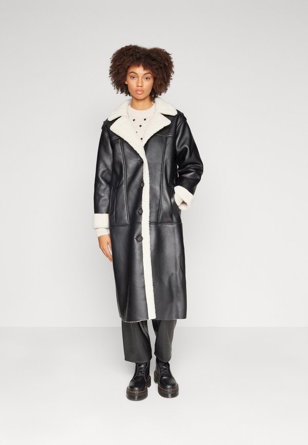 ONLY ONLVIVA BONDED COAT  - Winter jacket - black detail/pumice stone